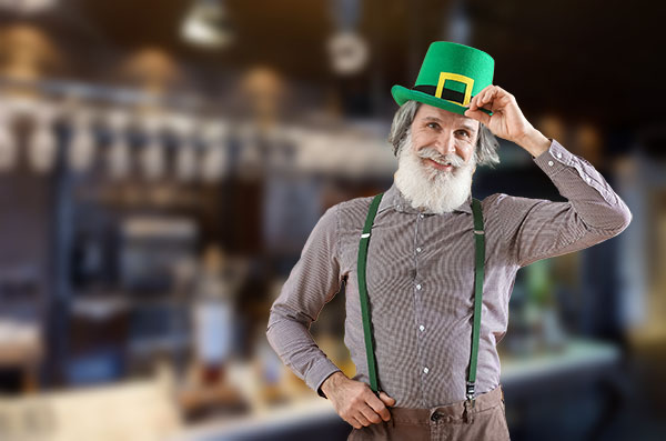 man being festive in st patricks day clothing